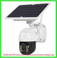 4G SIM Solar PTZ Camera Auto Tracking Human Detection-Camhipro app-08060498353