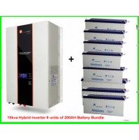 10kva Hybrid Inverter 8 units of 200AH Battery Bundle