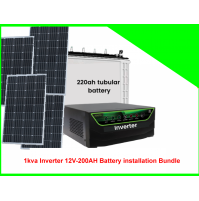 1kva Inverter Solar 12V/200AH Battery installation Bundle