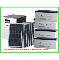 3kva Hybrid Inverter Solar 4 units of 200AH Battery Bundle