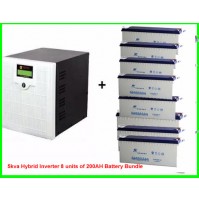 5kva Hybrid Inverter 8 units of 200AH Battery Bundle
