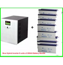 5kva Hybrid Inverter 8 units of 200AH Battery Bundle