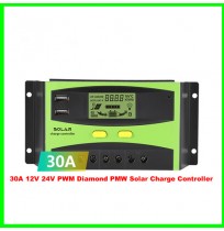 30A 12V 24V PWM Diamond PMW Solar Charge Controller 