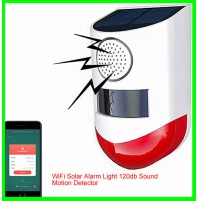 WiFi Solar Alarm Light 120db Sound Motion Detector-08060498353