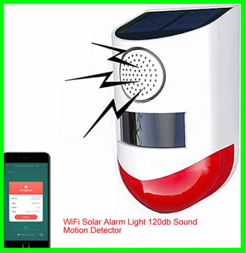WiFi Solar Alarm Light 120db Sound Motion Detector-08060498353