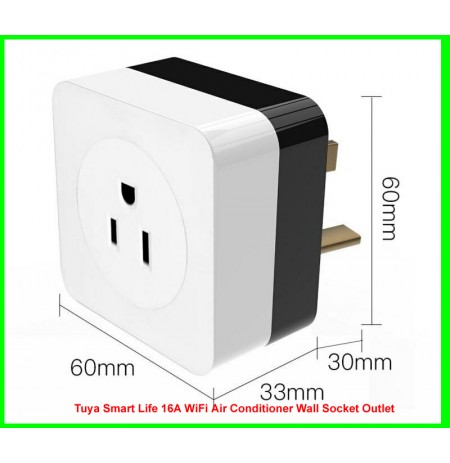 Tuya Smart Life 16A WiFi Air Conditioner Wall Socket Outlet