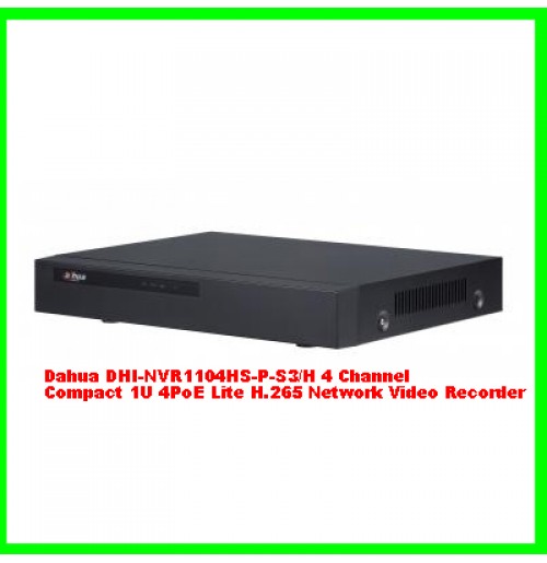 Dahua DHI-NVR1104HS-P-S3/H 4 Channel Compact 1U 4PoE Lite H.265 Network Video Recorder