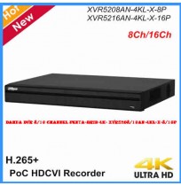 Dahua DVR 8/16 Channel Penta-brid 4K 1U DVR XVR5208/16AN-4KL-X-8/16P