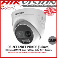 Hikvision DS-2CE72D0T-PIRXF 2MP PIR Siren Fixed Turret Camera