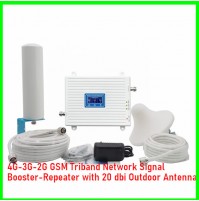  4G/3G/2G GSM Triband Network Signal Booster/Repeater with 20 dbi Outdoor Antenna-08060498353
