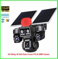 4G HiEasy 4K AOV Solar 4-Lens PTZ Ai 20MP Camera