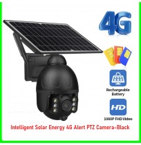 Intelligent Solar Energy 4G Alert PTZ Camera-Black
